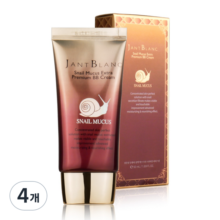 쟝블랑 달팽이 프리미엄 비비크림 촉촉 광채 커버, 4개, 50ml, 베이지