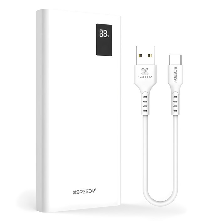SPEEDY 슬림핏 PD 20W 고속충전 보조배터리 10000mAh 멀티단자 20W C타입 케이블