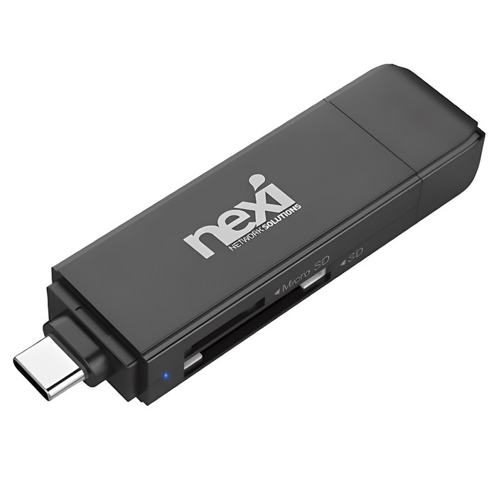 넥시 USB3.13.0 OTG 카드리더기 마이크로 SD 카드 NXU3130CR NX610, 블랙, 1개