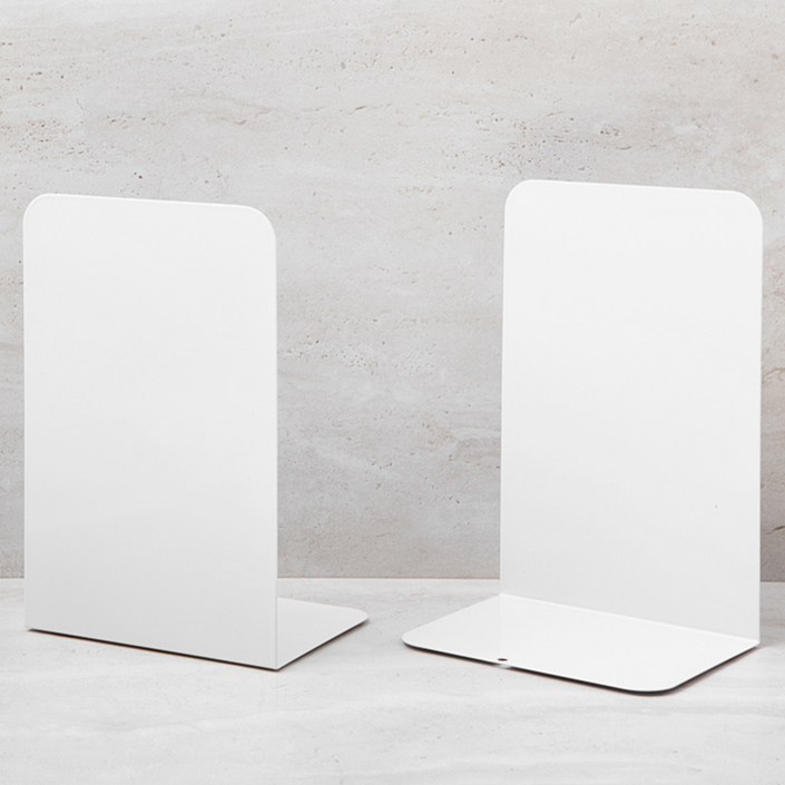 탐사 북엔드 책 지지대 2p, 화이트, ONE SIZE