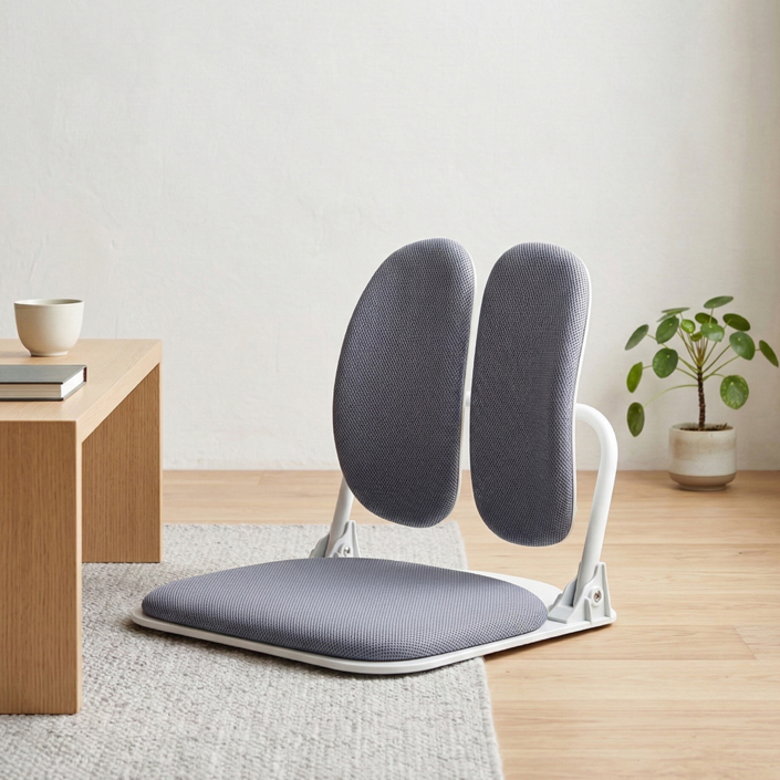 듀오백 폴딩형 패브릭 좌식의자 온돌 D922, 그레이, 1개