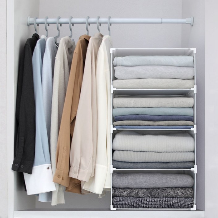 플레노 옷장정리함 수납 트레이 리빙박스 대형 가로1칸 x 세로4칸