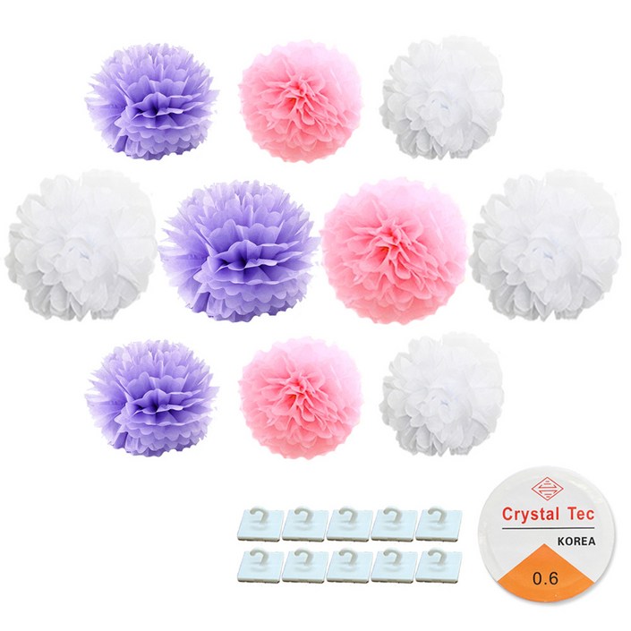 리빙다 3색 혼합 꽃볼 10p 세트