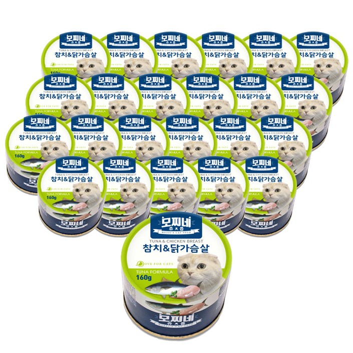 모찌네 생후 3개월 이상 고양이 츄릅 주식캔, 닭참치, 160g, 24개