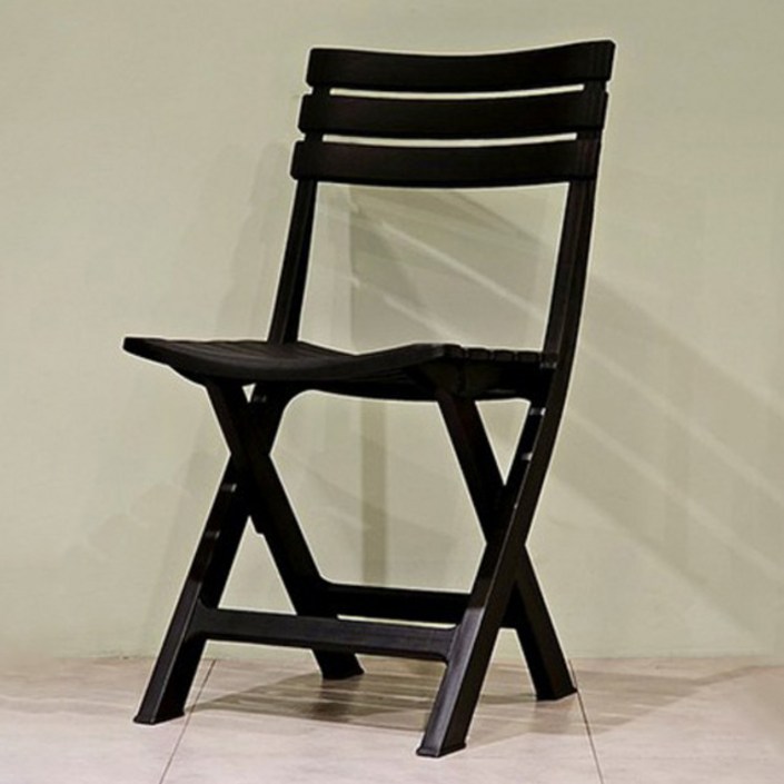 하프만가구 튼튼한 플라스틱 실내외 겸용 접이식 아이비 의자, 블랙, 1개