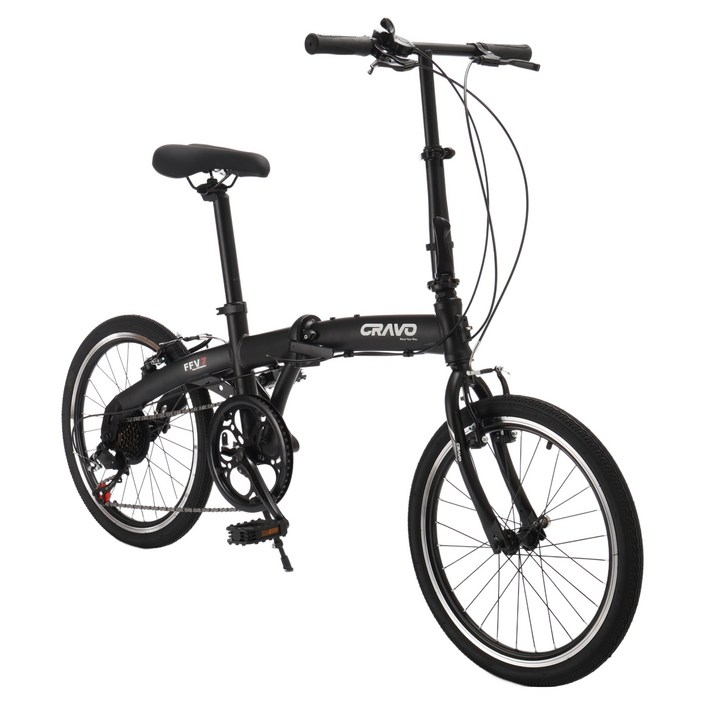 크라보 FFV7 미니벨로 시마노 7단 접이식 자전거, 매트 블랙, 153cm, 1개