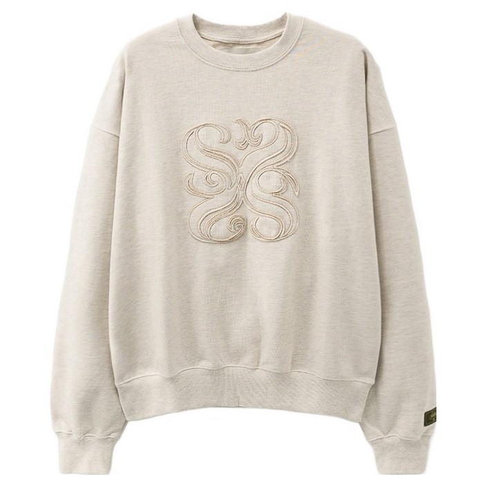 세터 남녀공용 아플리케 컷 아웃 스웨트셔츠