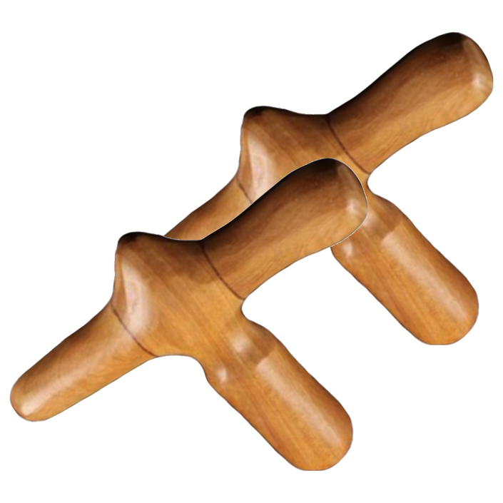 MEO 우드 마사지 장미목 십자 지압봉