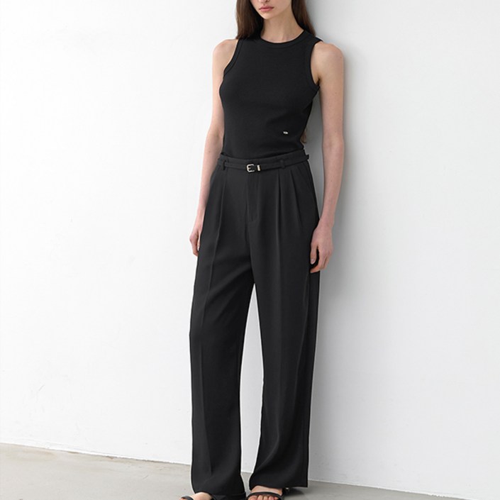 아틀리에나인 여성용 클래식 벨트  팬츠 세트 긴기장 PT5680