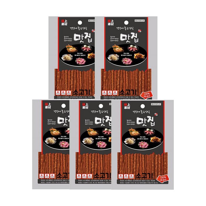 극상소재 반려동물 맛집 져키, 소고기맛, 100g, 5개 극상소재 반려동물 맛집 져키, 소고기맛, 100g, 5개