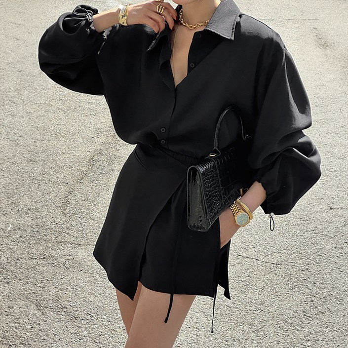 비비에모 넬라 랩 셔츠 미니 원피스 11712