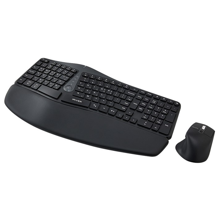 아이리버 충전식 멀티페어링 블루투스 무선키보드 마우스 세트, 인체공학, 블랙, Wrist Ergonomics 아이리버 충전식 멀티페어링 블루투스 무선키보드 마우스 세트, 인체공학, 블랙, Wrist Ergonomics