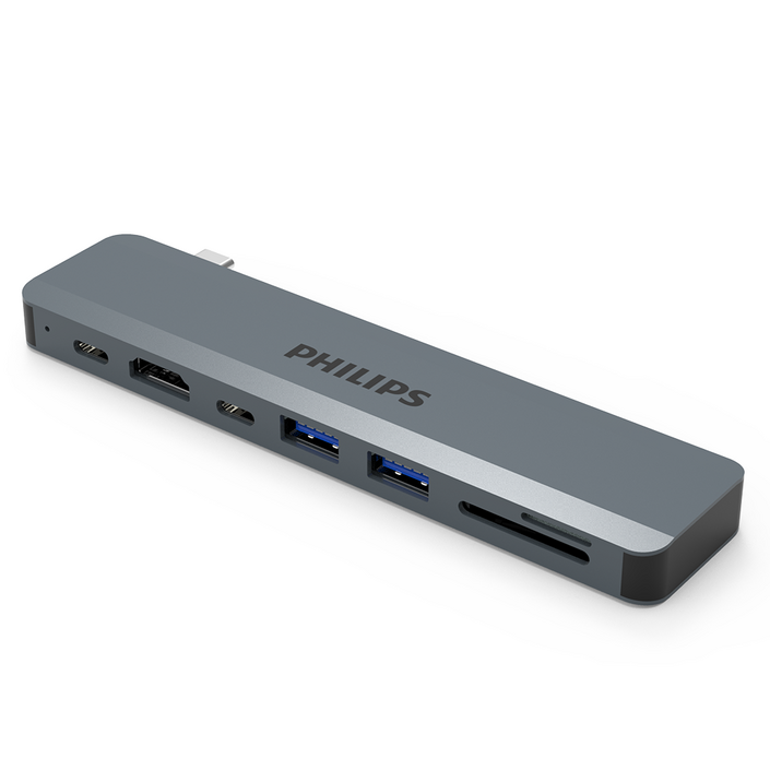 필립스 USB C to HDTV 7 in 1 멀티어댑터 SWV6137G, 단일 색상