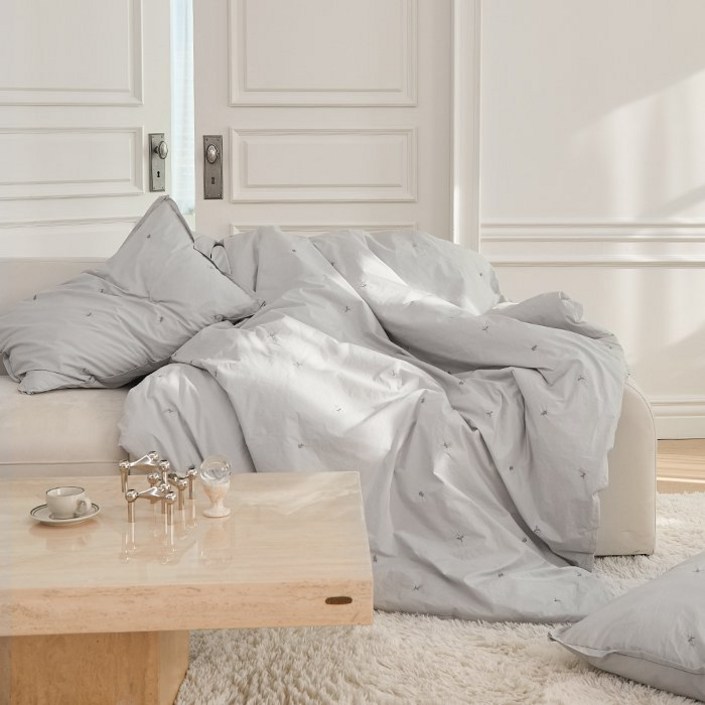 아르페지오베이직 헤스티지 60수 고밀도 바이오워싱 차렵이불  베개커버 세트