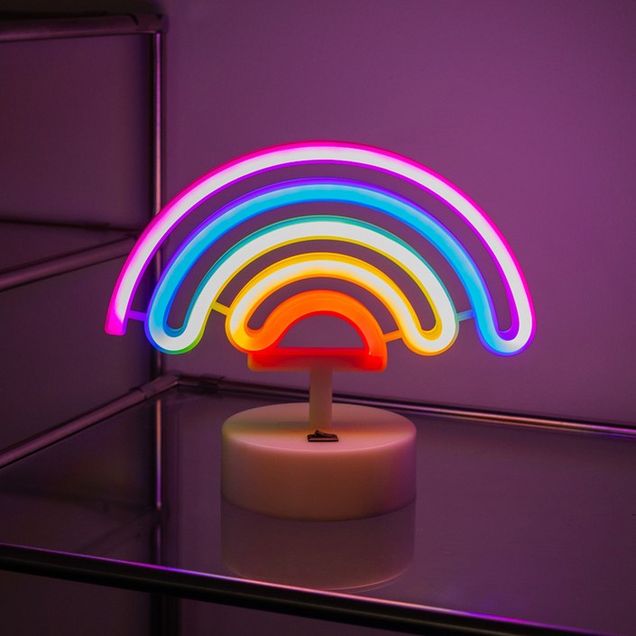 루아즈 LED 네온사인 인테리어 감성 무지개 단스탠드 무드등 루아즈 LED 네온사인 인테리어 감성 무지개 단스탠드 무드등