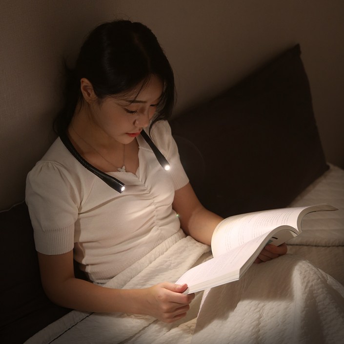 베이직기어 넥밴드 LED 북라이트 독서등 후레쉬, 블랙