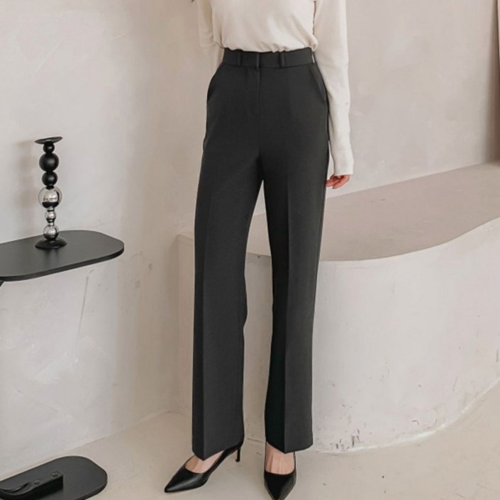 라라온 여성용 롱숏 기장 히든밴딩 스판 스트레이트 슬랙스 25TSP3565