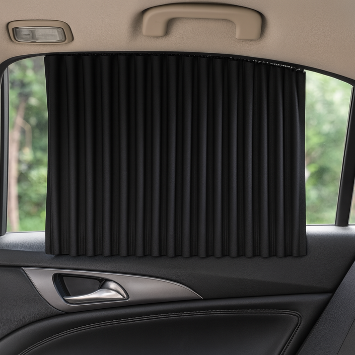 씨엔알비 완벽 가림 자동차 암막 커튼, 1세트, 블랙