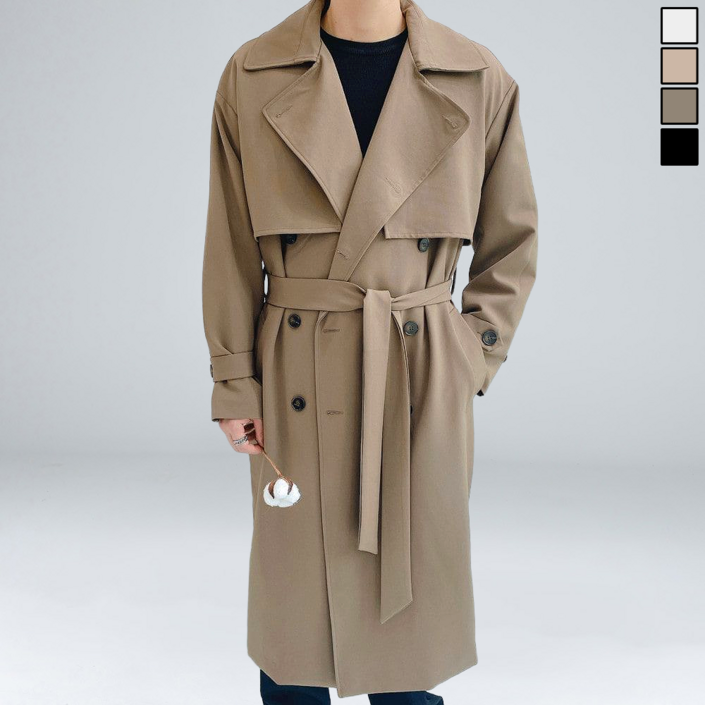 이브컴퍼니 오버핏 더블 롱 트렌치 코트 11281