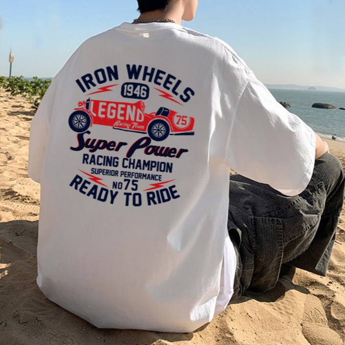 DADADA 남자 반팔티 오버핏 빅사이즈 프린팅 티셔츠