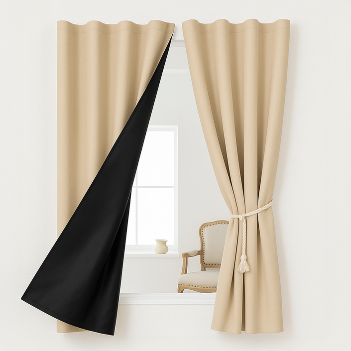 히즈엔 완전 빛차단 무타공 초스피드 붙이는 암막커튼