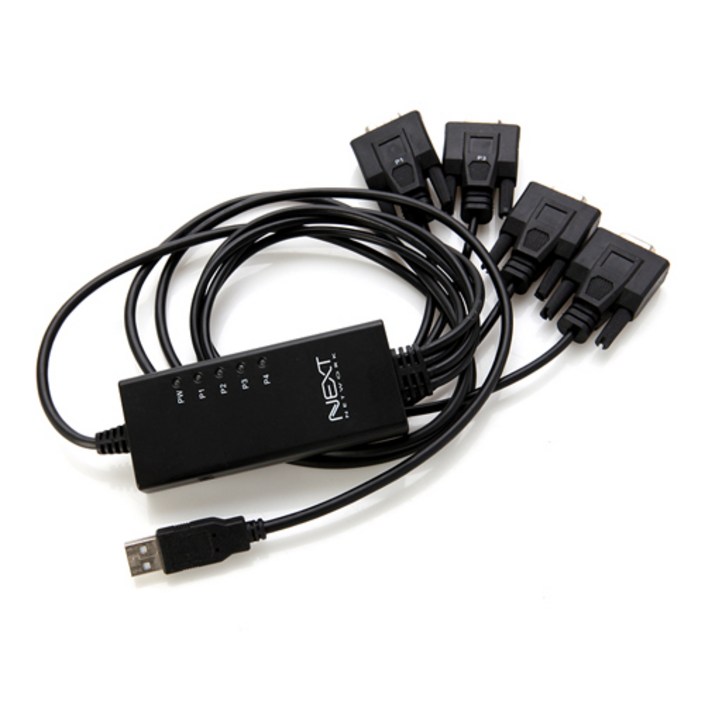 넥스트유 RS232 4P USB to RS232 시리얼 4포트 케이블, 1개