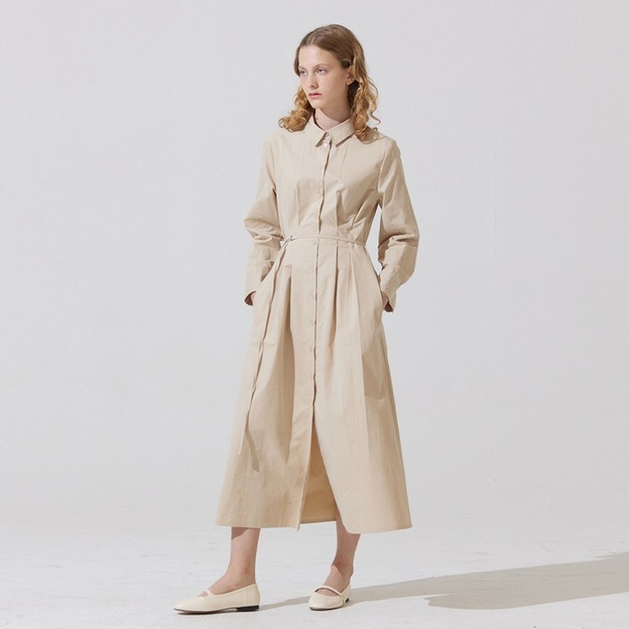 어다울 Lery shirts long dress  beige