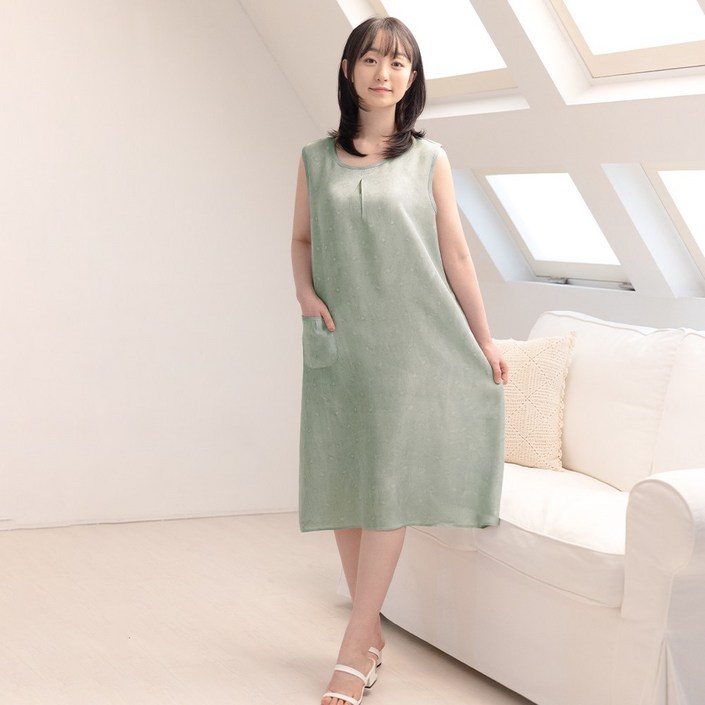 연리지 인견100% 자연가공 민소매 나시 원피스 5종