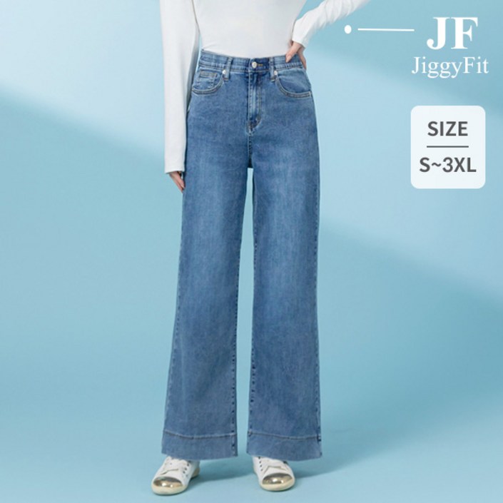 지기핏 여성 청바지 와이드 스판 히든밴딩 데님 팬츠 3컬러 S3XL