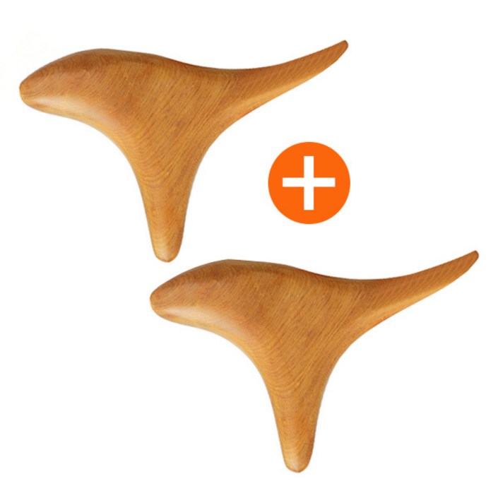 1+1 장미목 삼각 괄사 지압봉 림프 셀프 목 어깨 승모근 나무 마사지 도구