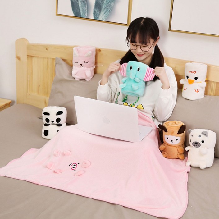 개별포장캐릭터 무릎 담요극세사학생차량용사무실 담요