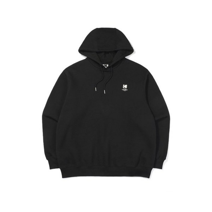 백화점 정품 코닥 공식정상가  139,000원 에버루프 레귤러핏 그래픽 후드티셔츠 BLACK