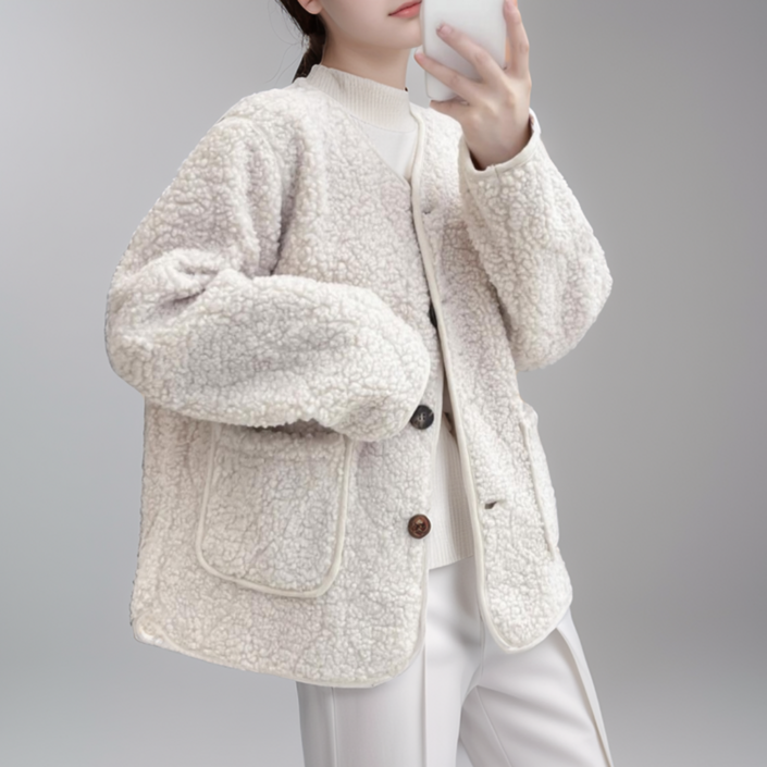 브이럽스 여성 데일리 뽀글이 양털자켓 후리스 브이럽스 여성 데일리 뽀글이 양털자켓 후리스