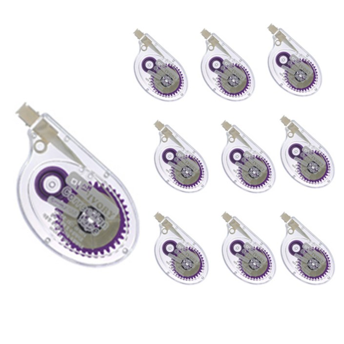 미색 속지용 아이보리칼라 8m 롱 수정테이프, 10개, 보라