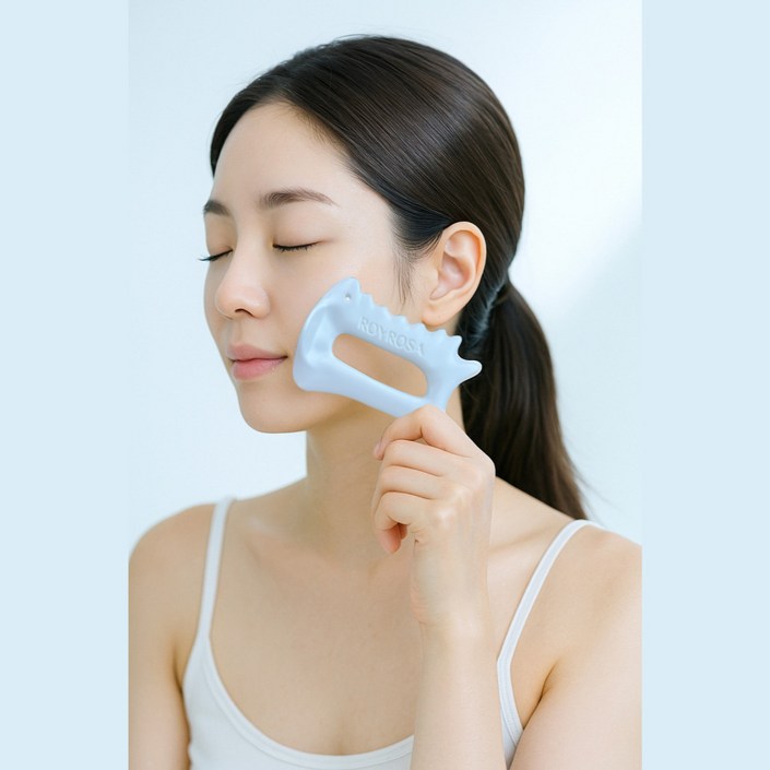 로이로사 괄사 세라믹 도자기 올인원 괄사마사지 페이스 바디 두피 안마 젠느뷰티 전용파우치 선물박스 증정, 화이트, 1개