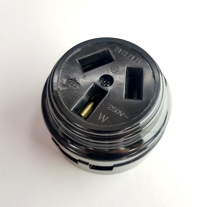 진흥 산업용 3P 꽂음 플러그 노출 콘센트 공업용 산업용, 블랙, 1개, 5.55cm