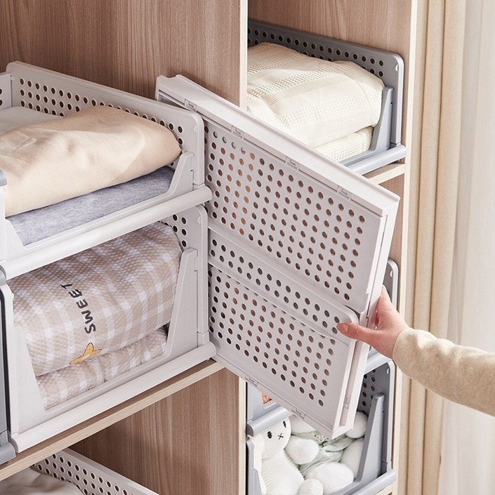 옷 정리함 칸막이 의류 수납함 여름 겨울 의류 보관함 접이식 슬라이딩 리빙박스H385