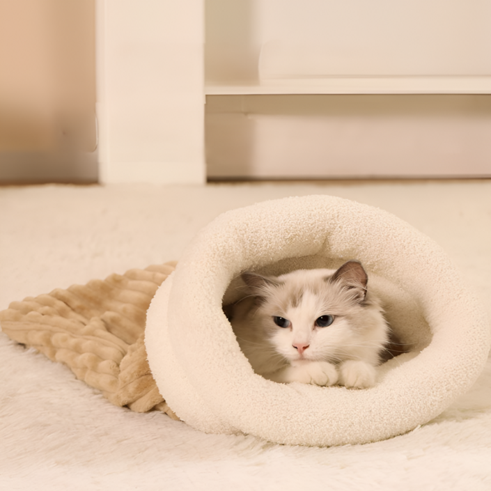 가온펫 프리미엄 부드러운 고양이 침낭 숨숨집
