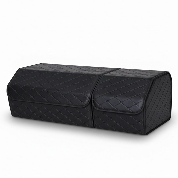 볼도그레 접이식 자동차 트렁크 정리함 대용량 차량용 폴딩 수납함 차량 정리 박스, 02 블랙 퓨어블랙스티치 스몰빅