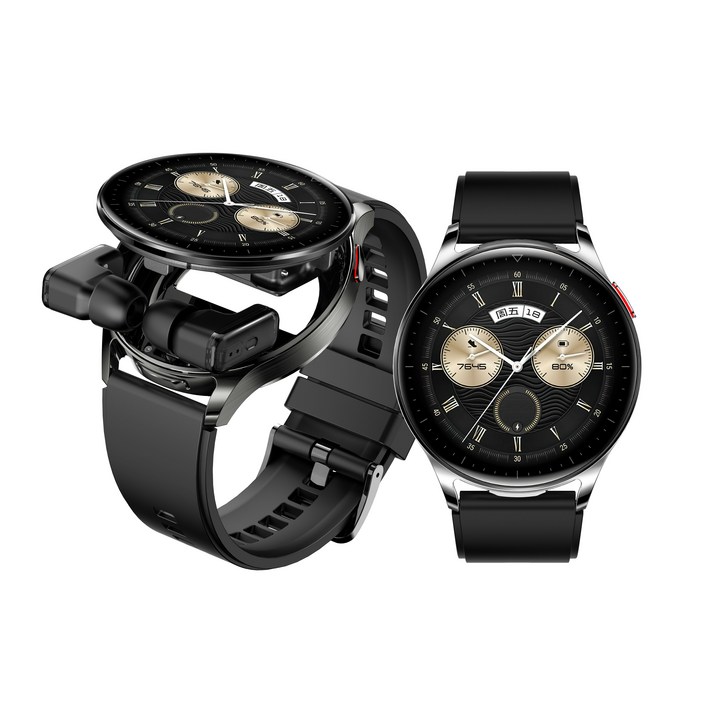 신형 T97 스마트워치 이어폰 2합일 1.39인치 원스크린에 NFC 기능이 탑재됐다.