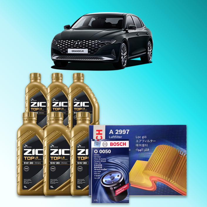 더 뉴 그랜저 (IG) 3.0 LPG 엔진오일세트 SK 지크 탑 LS 5W30 (ZIC TOP LS)