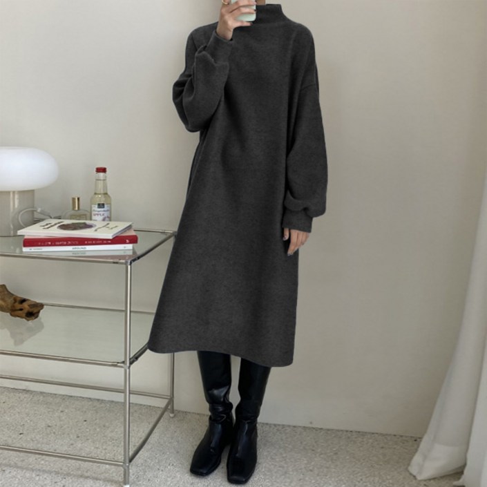 마이쏭 여성 빅사이즈 겨울원피스 따뜻한 기모 임부복 아르떼반폴라롱원피스(겉기모)