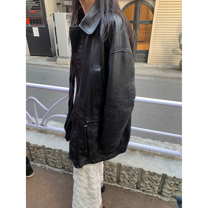underson 언더슨 네추럴 레더점퍼 가죽자켓