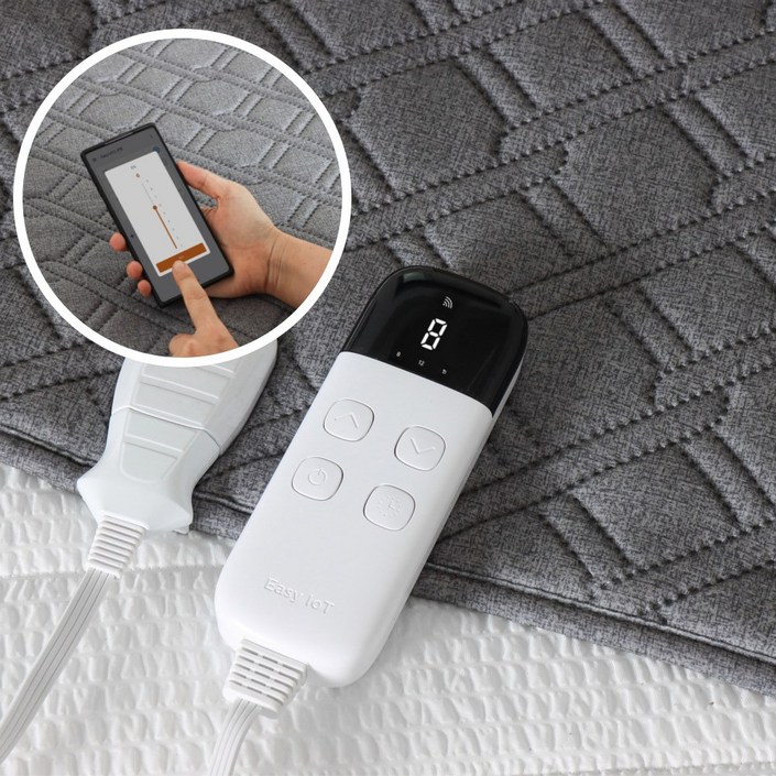 스마트폰 앱연동 몽비오스 국산 EMF 전자파없는 워셔블 극세사 그래핀 탄소매트 IOT 카본 전기매트 3H한일온열기, 01.딥멜란지, 03.킹분리160x200