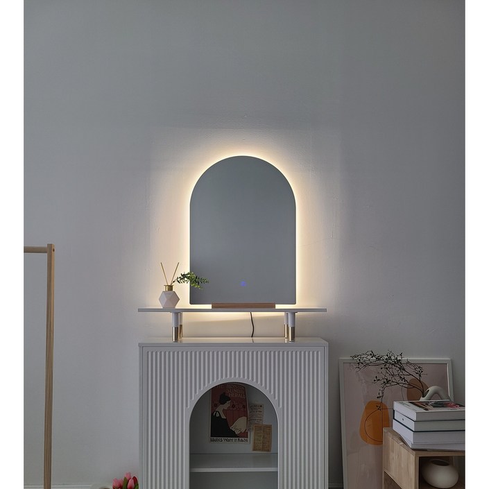 KC인증 터치형 3색변환 LED 아치벽 간접등 벽걸이 인테리어 탁상 화장대 조명거울