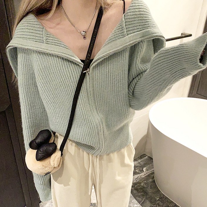 메이킹유 터틀넥 긴팔 가디건 WC7037에타니트집업