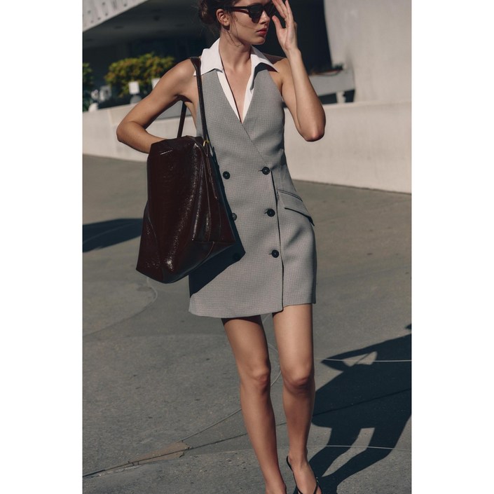 ZARA 자라 홀터 콤비 미니 원피스 9068589 9068589