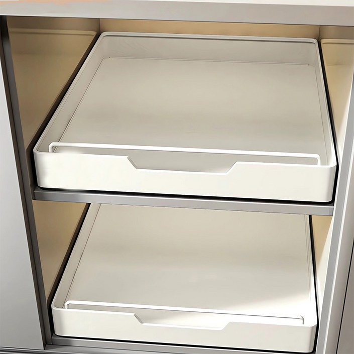 DWINNICK 조미료 꺼낼때 편리한 무타공 슬라이딩 싱크대 하부장 주방 서랍형 레일 선반