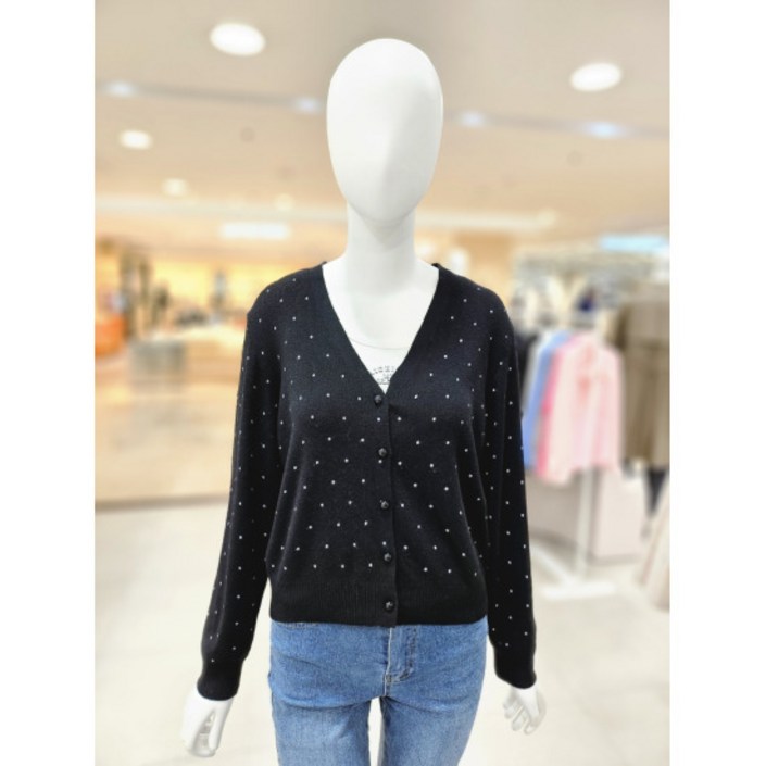 올리브데올리브 V넥 도트 니트 가디건YK5MD800 2403308