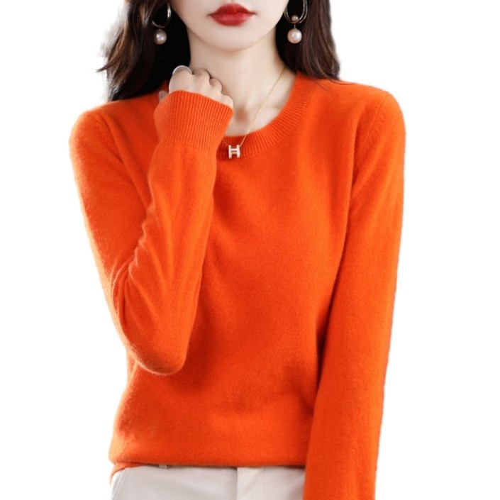 100 순수 양모 캐시미어 스웨터 여성용 O넥 니트 풀오버 루즈핏 따뜻한 보터밍 셔츠 상의 가을 및 겨울